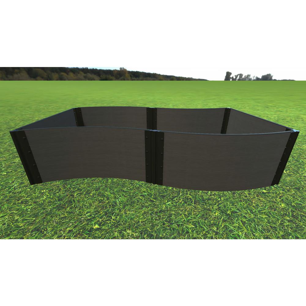 Weathered Wood 'Wavy Navy 4' X 8' X 22" Raised Garden Bed - 1" Profile. Picture 2