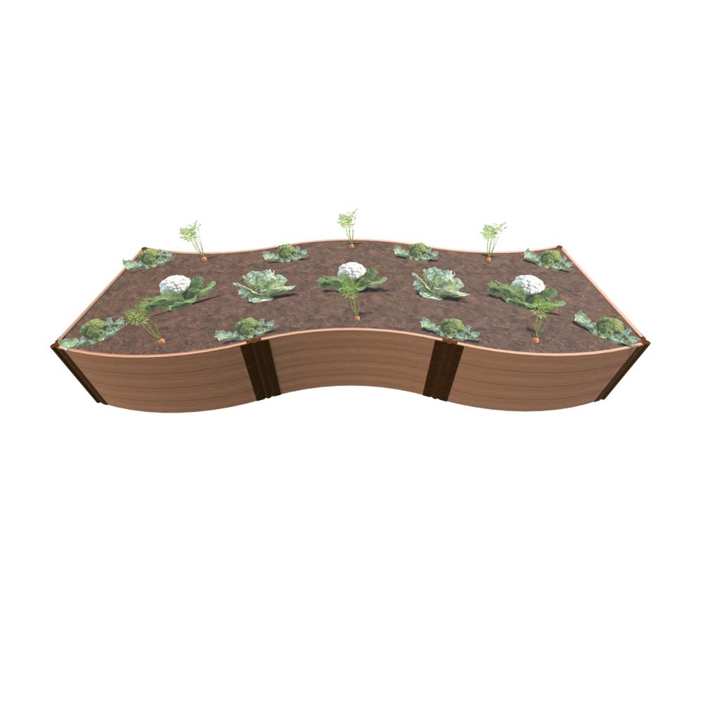 Classic Sienna 'Lazy Curve' - 4' X 12' X 22" Raised Garden Bed - 1" Profile. Picture 1
