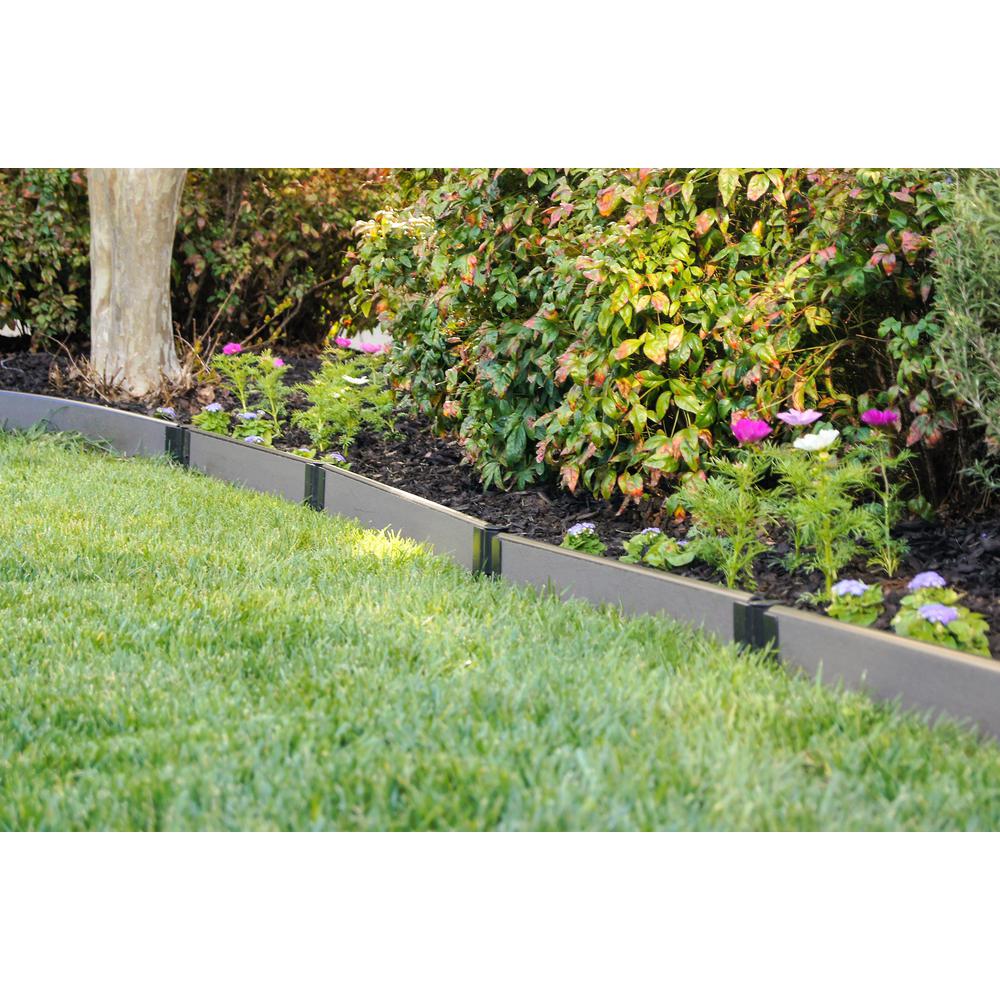Weathered Wood Straight Landscape Edging Kit 16' - 1" Profile. Picture 12