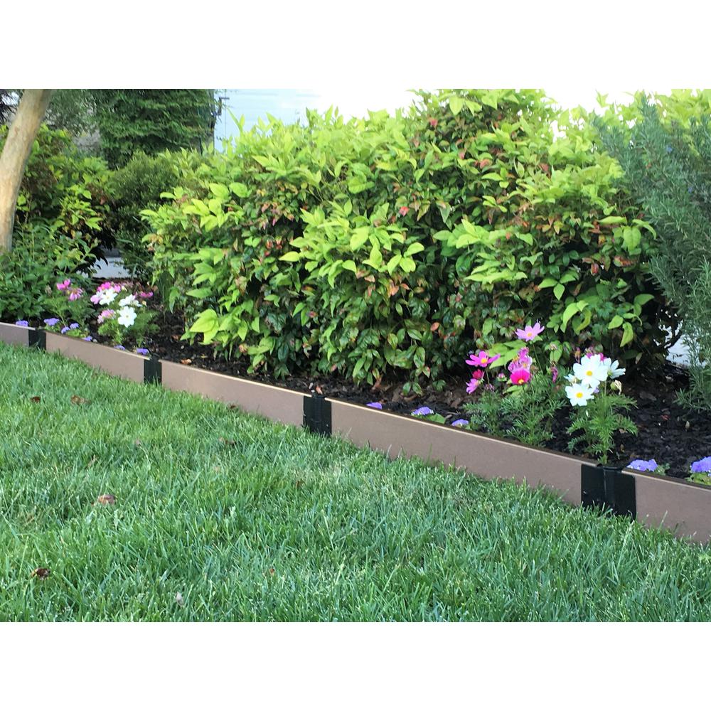 Weathered Wood Straight Landscape Edging Kit 64' - 1" Profile. Picture 9