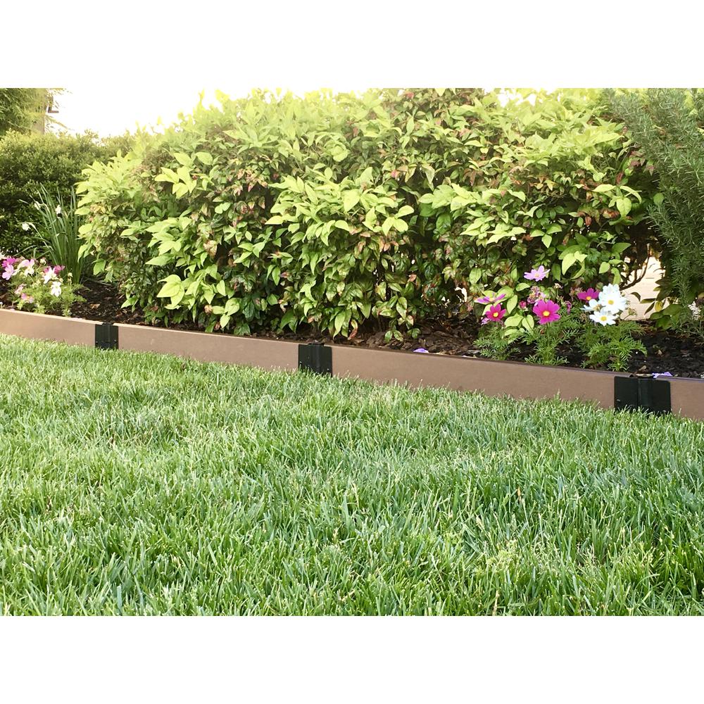 Weathered Wood Straight Landscape Edging Kit 64' - 1" Profile. Picture 15