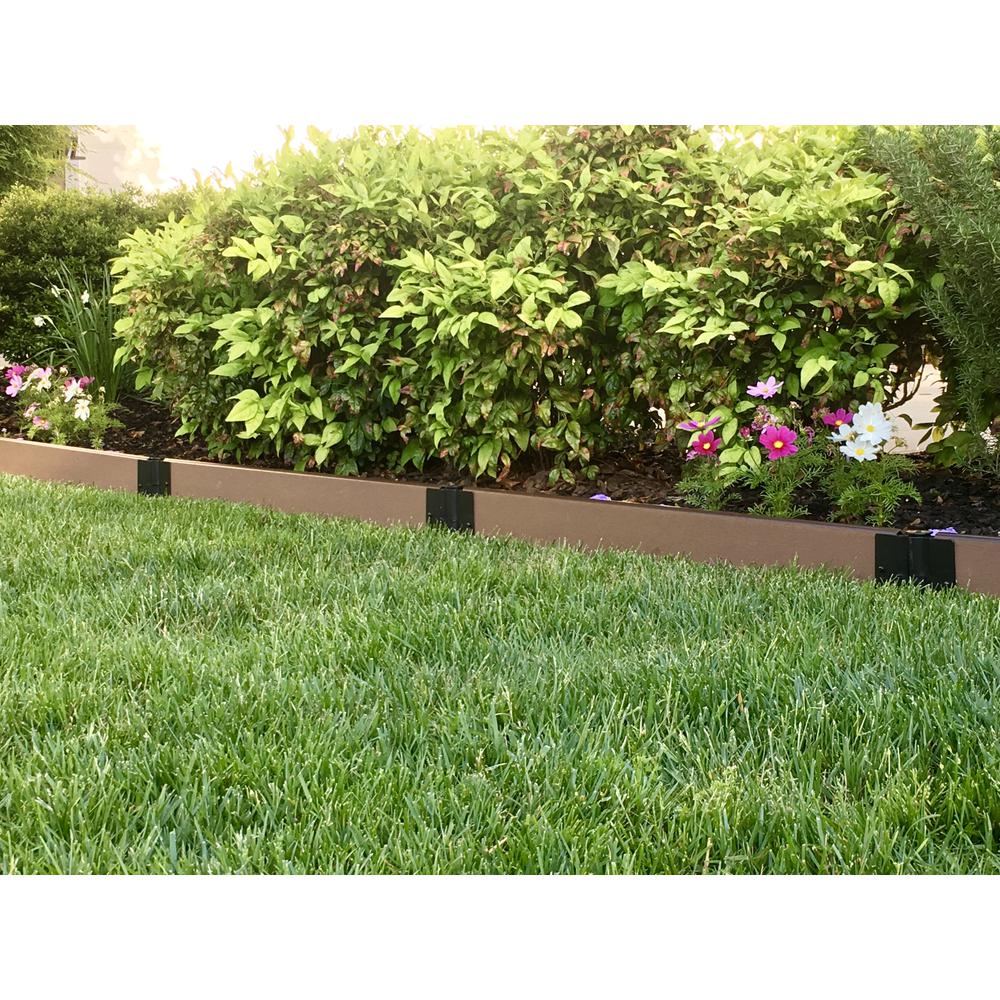 Weathered Wood Straight Landscape Edging Kit 64' - 1" Profile. Picture 16