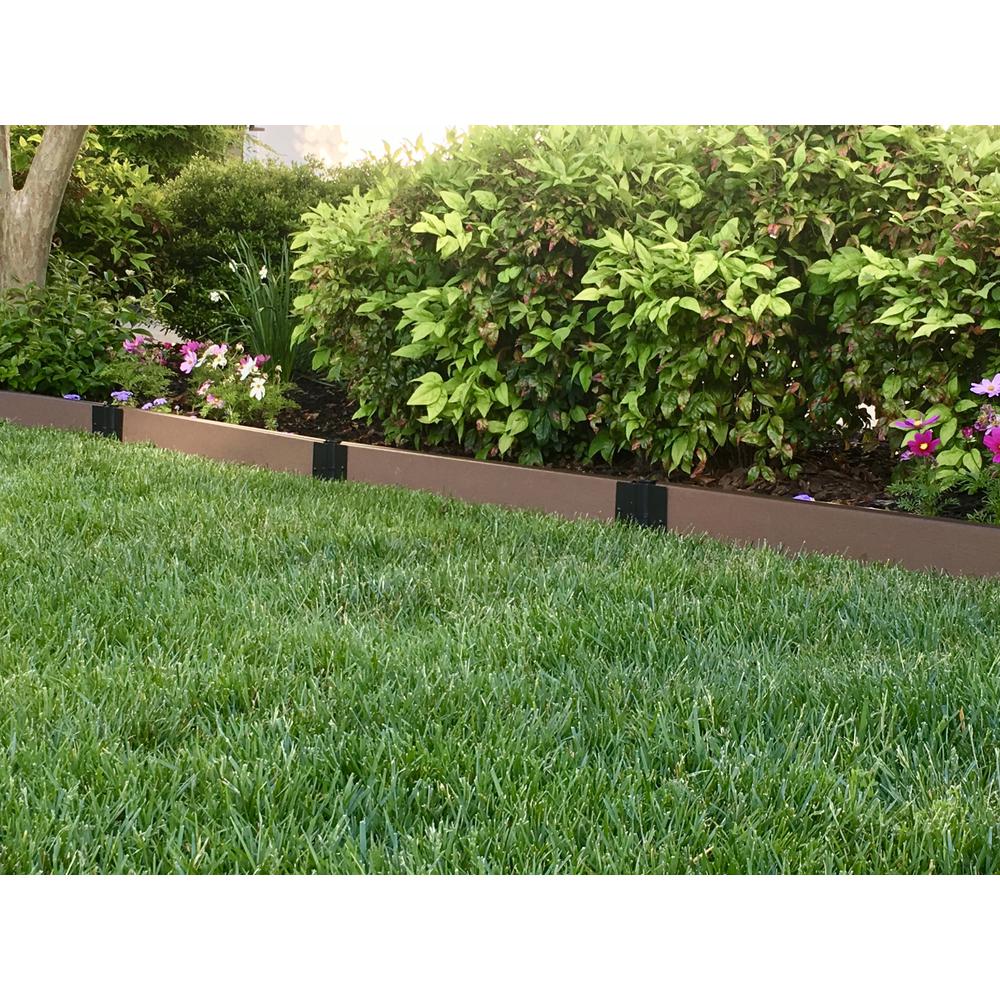 Weathered Wood Straight Landscape Edging Kit 64' - 1" Profile. Picture 17