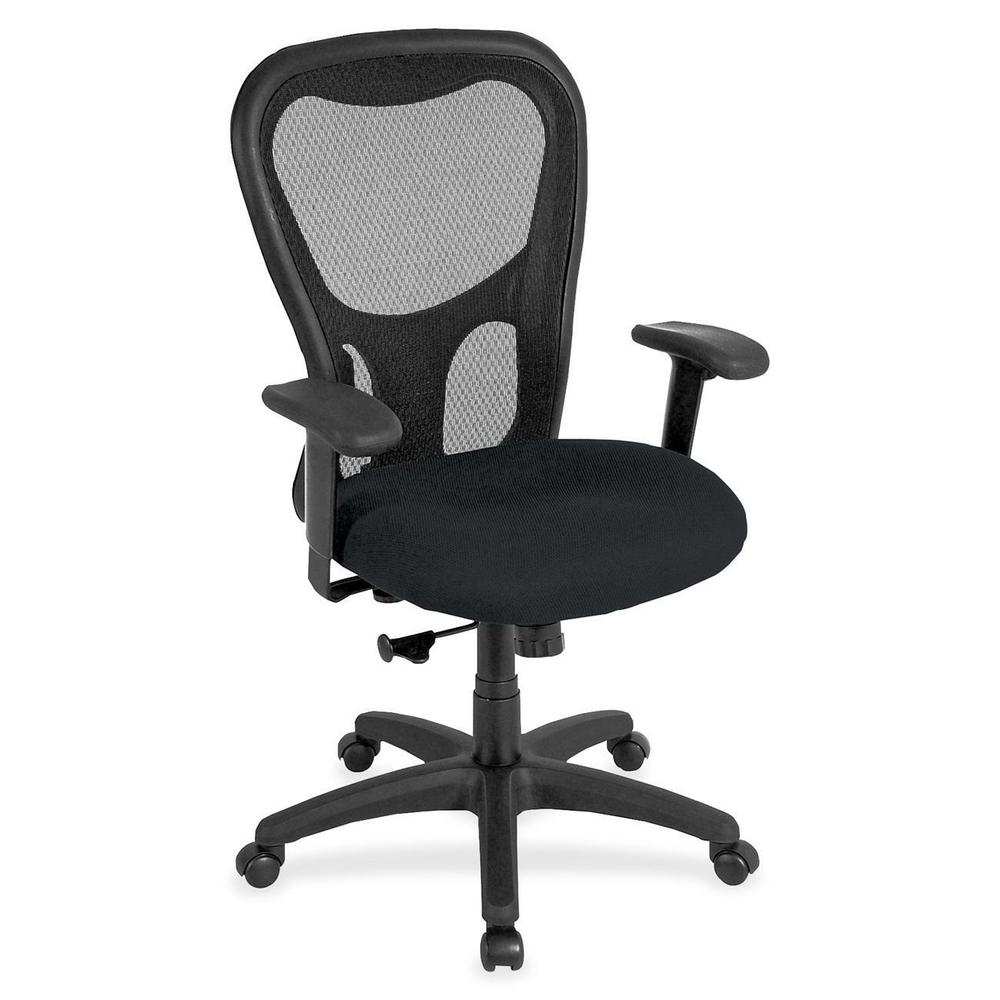 Eurotech Apollo Synchro High Back Chair - Ebony Fabric Seat - 5-star Base - 1 Each. The main picture.