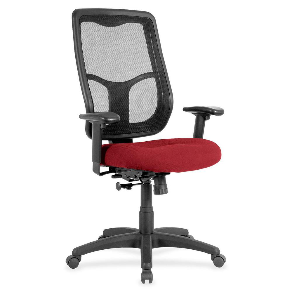 Eurotech Apollo High Back Synchro Task Chair - Real Red Fabric Seat - 5-star Base - 1 Each. Picture 1