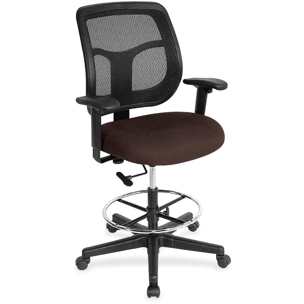 Eurotech Apollo DFT9800 Drafting Stool - Chocolate Fabric Seat - 5-star Base - 1 Each. The main picture.