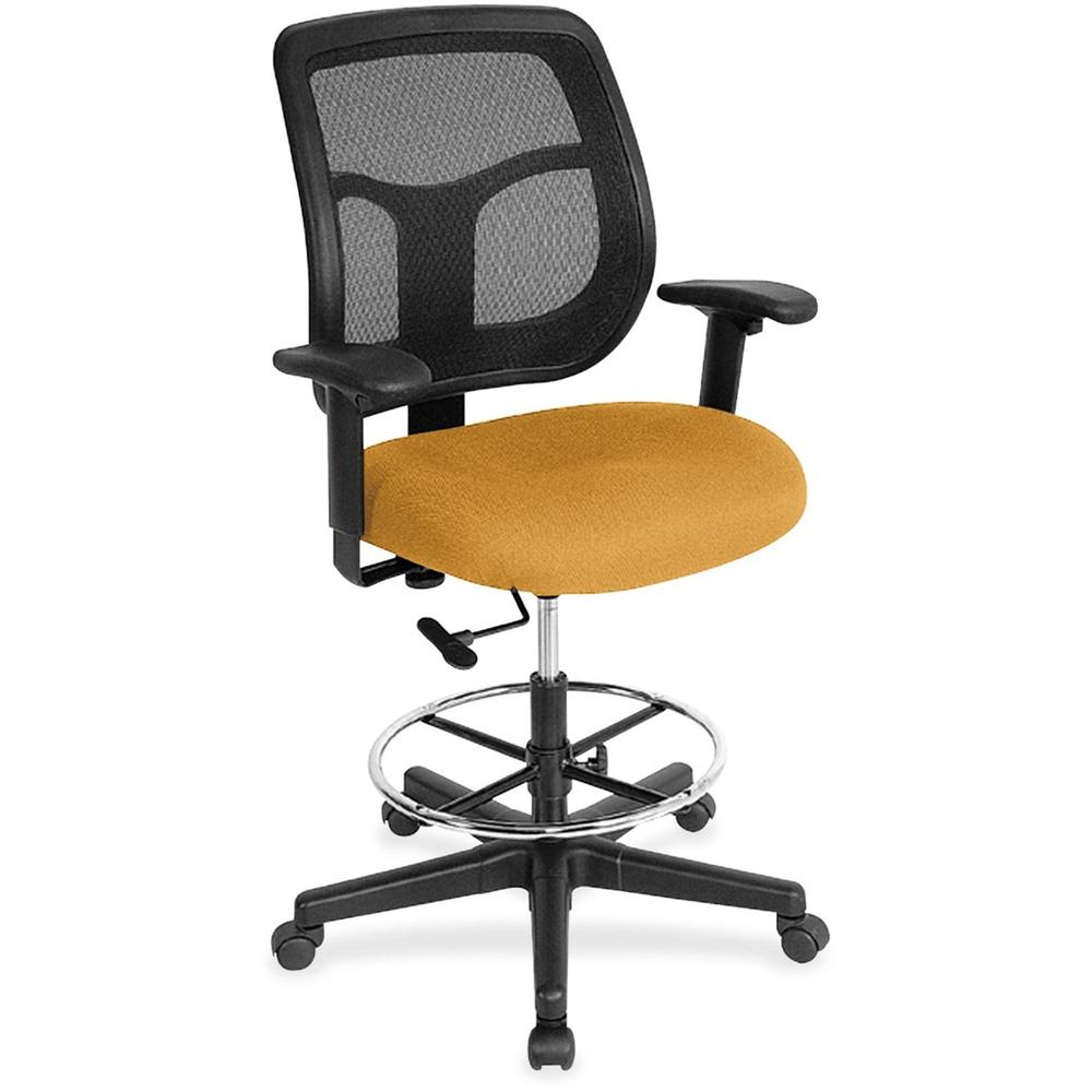 Eurotech Apollo DFT9800 Drafting Stool - Butterscotch Fabric Seat - 5-star Base - 1 Each. Picture 1