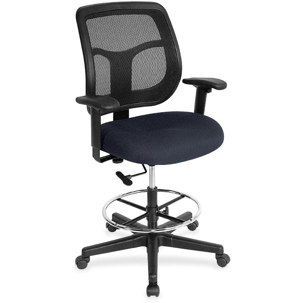 Eurotech Apollo DFT9800 Drafting Stool - Navy Fabric Seat - 5-star Base - 1 Each. The main picture.