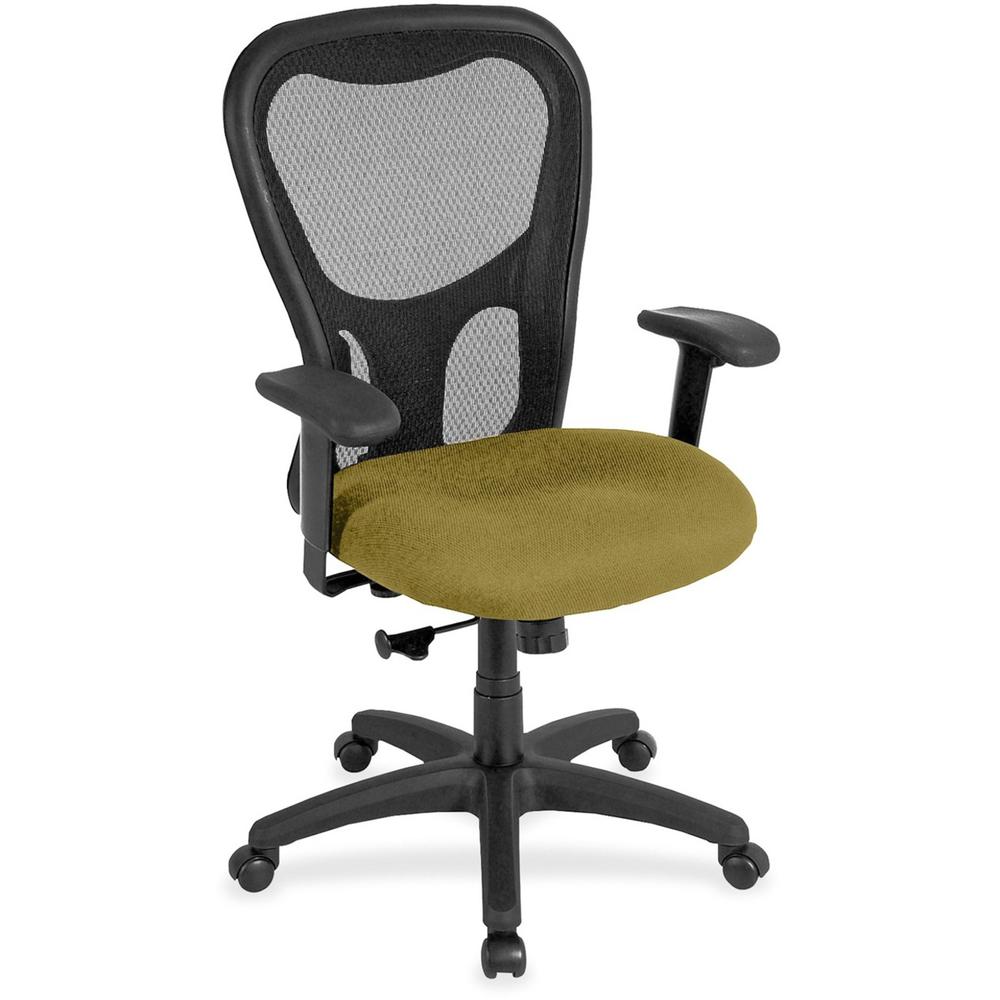 Eurotech Apollo Synchro High Back Chair - Limelight Fabric Seat - Black Back - High Back - 5-star Base - Armrest - 1 Each. The main picture.