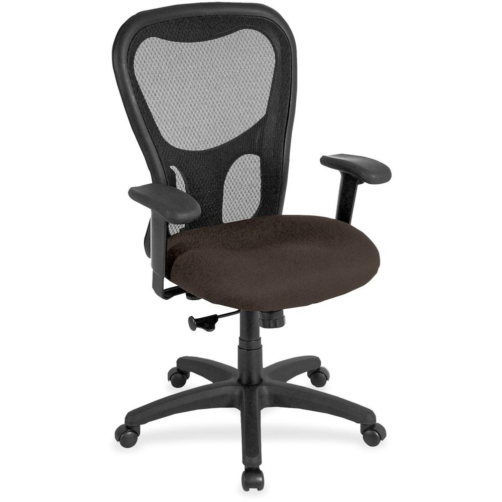 Eurotech Apollo Synchro High Back Chair - Pumpernickel Fabric Seat - Black Back - High Back - 5-star Base - Armrest - 1 Each. The main picture.
