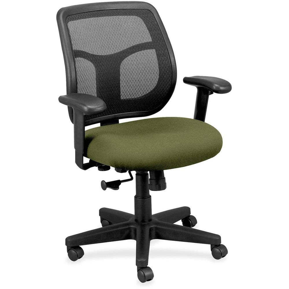 Eurotech Apollo Synchro Mid-Back Chair - Avocado Fabric Seat - Black Fabric Back - Mid Back - 5-star Base - Armrest - 1 Each. The main picture.