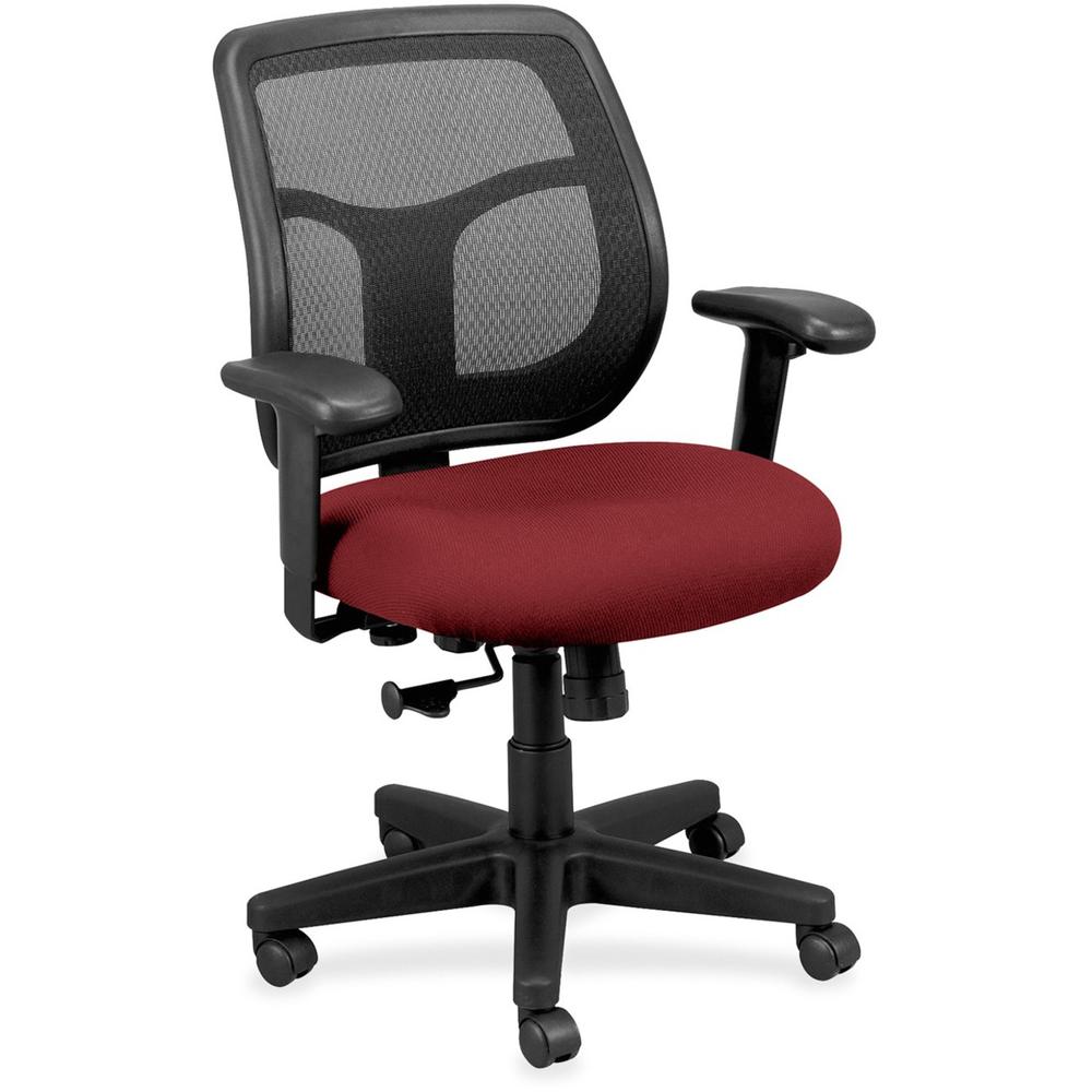 Eurotech Apollo Synchro Mid-Back Chair - Matador Fabric Seat - Black Fabric Back - Mid Back - 5-star Base - Armrest - 1 Each. The main picture.