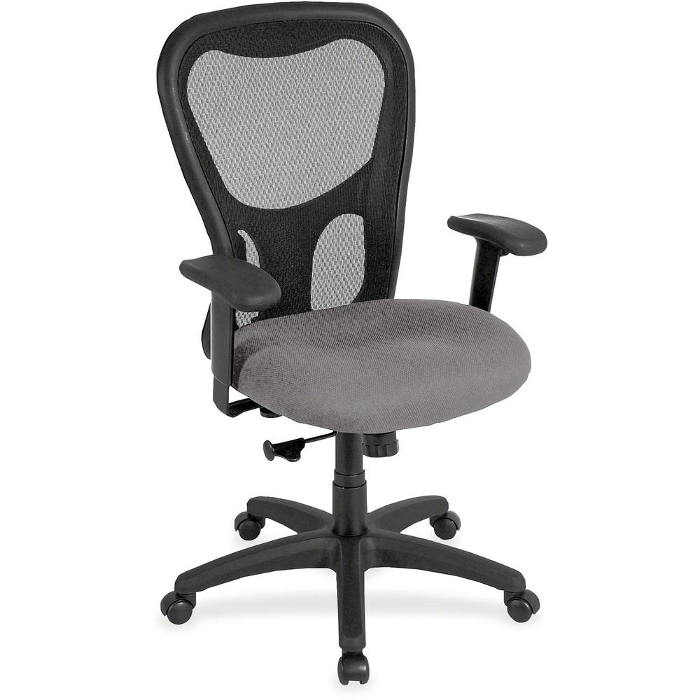 Eurotech Apollo Synchro High Back Chair - Pewter Fabric Seat - 5-star Base - 1 Each. The main picture.