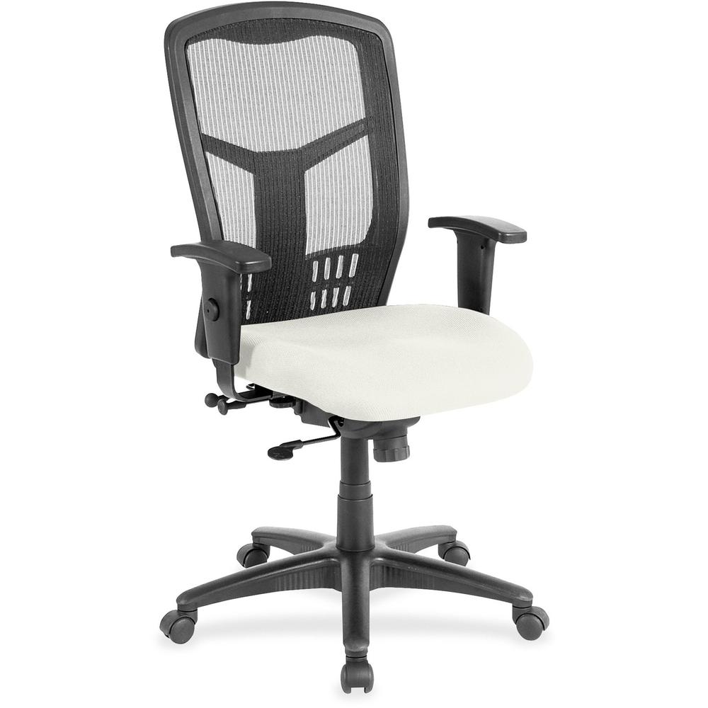 Lorell Executive Chair - High Back - Snow - Vinyl, Fabric - 1 Each. The main picture.