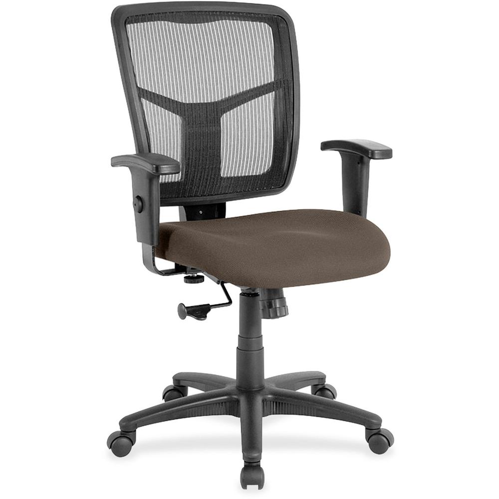 Lorell Ergo Task Chair - Mid Back - Java - Vinyl, Fabric - 1 Each. Picture 1
