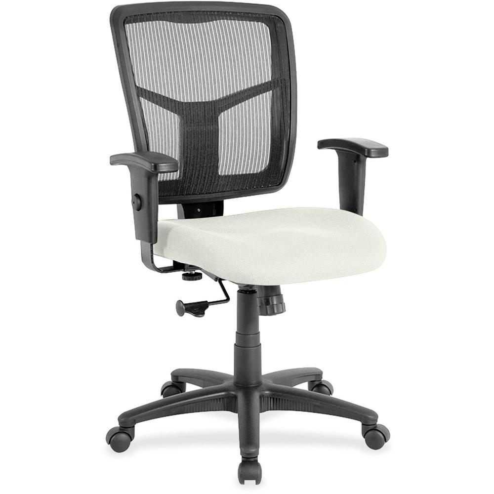 Lorell Ergo Task Chair - Mid Back - Snow - Vinyl, Fabric - 1 Each. Picture 1