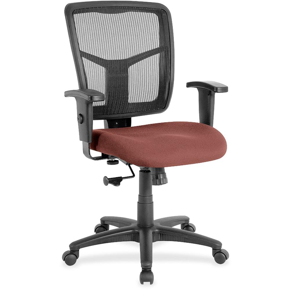Lorell Ergo Task Chair - Mid Back - Cordovan - Vinyl, Fabric - 1 Each. Picture 1