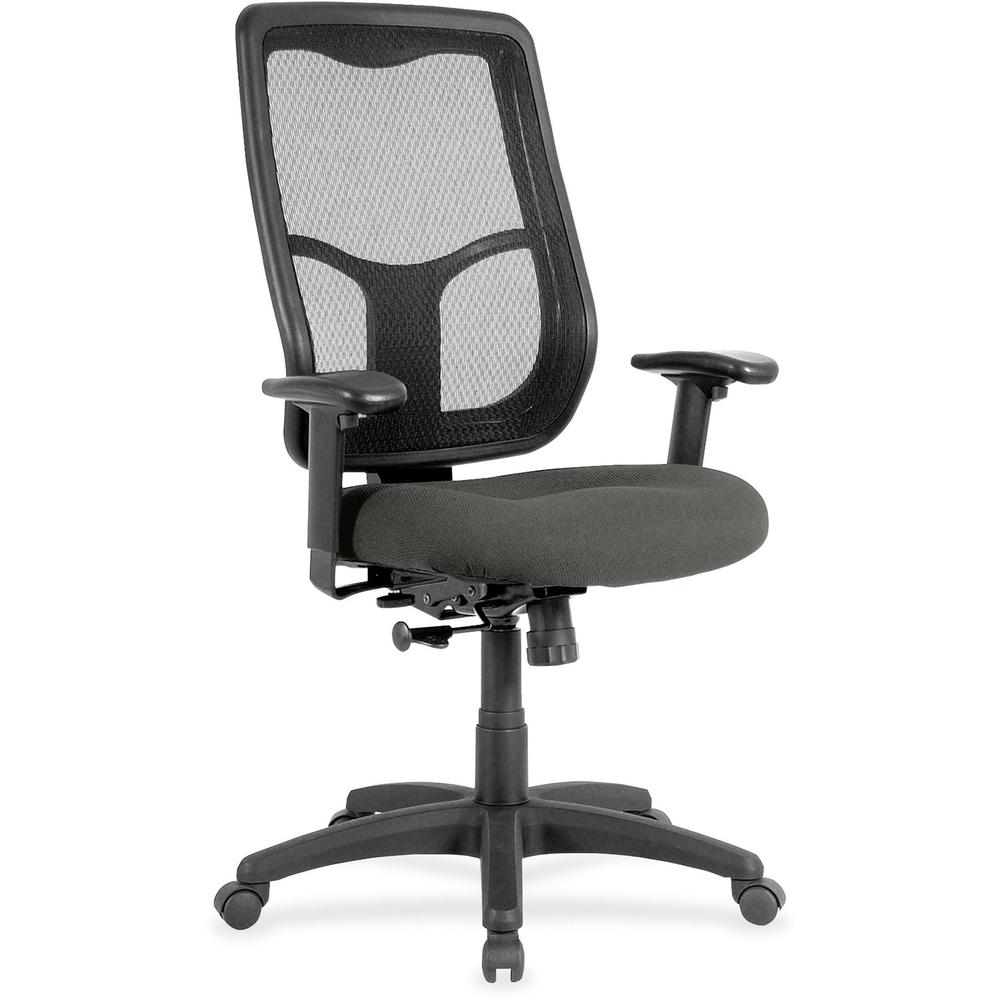 Eurotech Apollo High Back Synchro Task Chair - Ebony Fabric Seat - High Back - 5-star Base - 1 Each. Picture 1