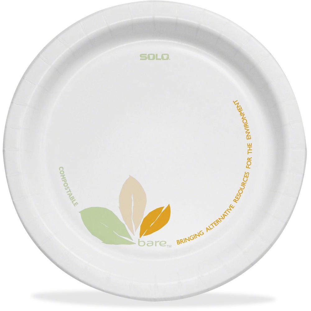 Bare Paper Dinnerware 8-1/2" Plates - Microwave Safe - Natural - Paper Body - 250 / Carton. The main picture.