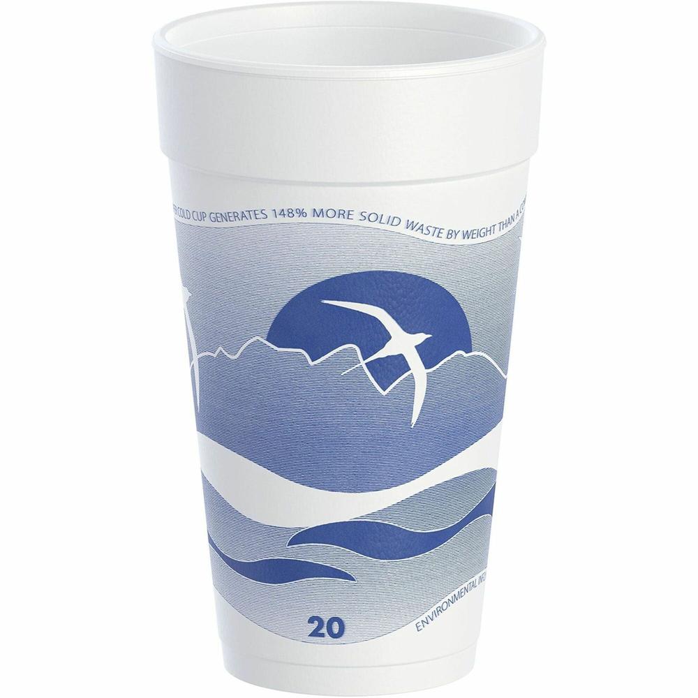Dart 20 oz Horizon Design Foam Cups - 25.0 / Pack - 20 / Carton - Blueberry - Foam - Coffee, Soft Drink, Juice, Tea, Water, Hot Drink, Cold Drink. Picture 1