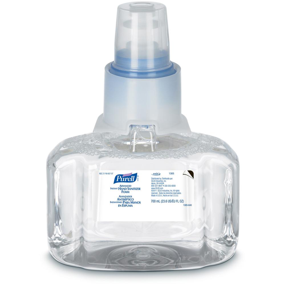 PURELL&reg; Advanced Hand Sanitizer Foam Refill - Clean Scent - 23.7 fl oz (700 mL) - Pump Bottle Dispenser - Kill Germs - Hand - Clear - Removable Pump, Durable - 1 Each. Picture 1