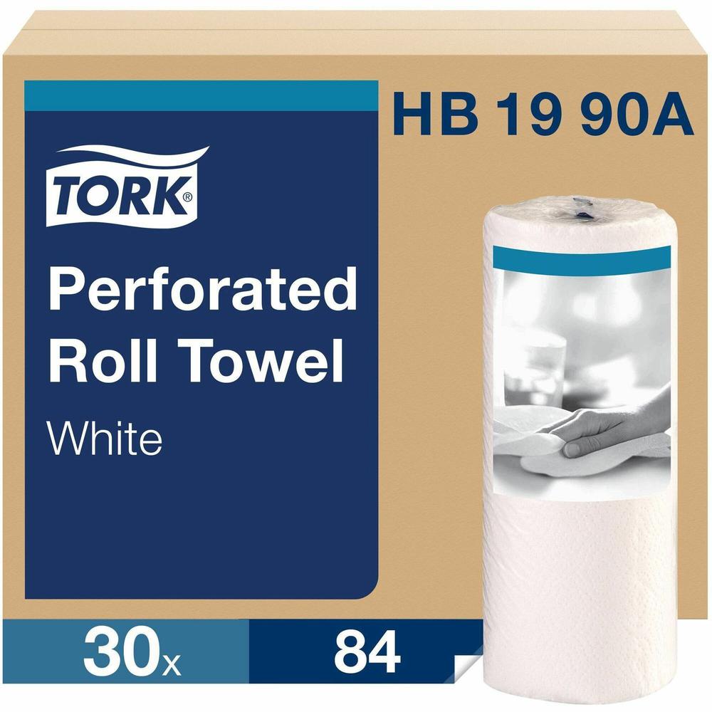TORK Main Street Household Roll Towels - 2 Ply - 11" x 63 ft - 84 Sheets/Roll - 4.40" Roll Diameter - Fiber - 30 / Carton. Picture 1