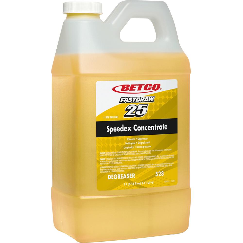 Betco Speedex Heavy Duty Degreaser - FASTDRAW 25 - For Multi Surface - Concentrate - 67.6 fl oz (2.1 quart) - Lemon Scent - 1 Each - Light Amber. Picture 1