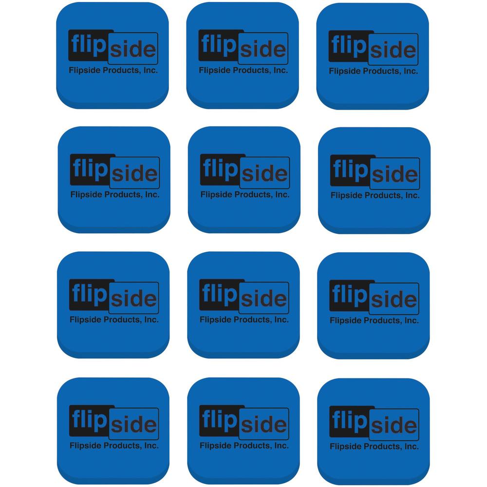 Flipside Magnetic Whiteboard Student Erasers - Blue - Square - EVA Foam - 2" Width x 2" Height x - 2" Length - 12 / Set - Magnetic. Picture 1
