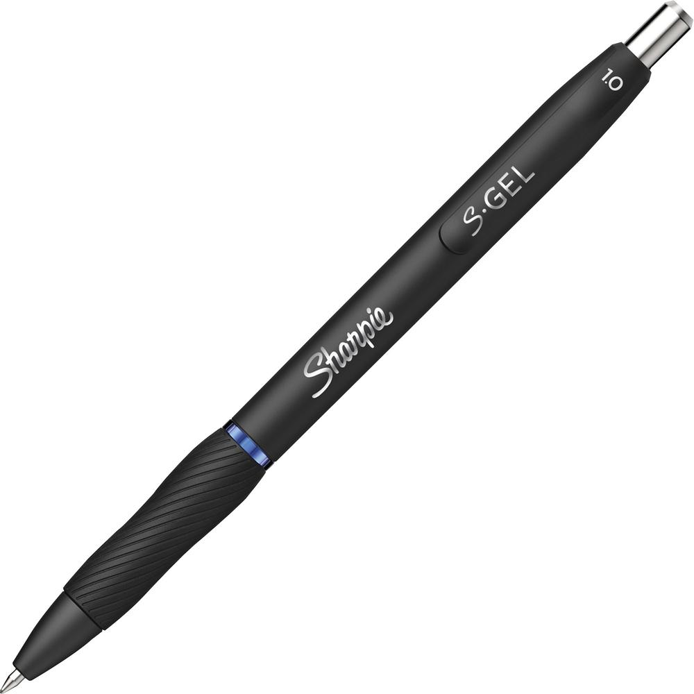 Sharpie S-Gel Retractable Pens - Bold Pen Point - 1 mm Pen Point Size - Retractable - Blue Gel-based Ink - Black Barrel - 36 / Box. Picture 1