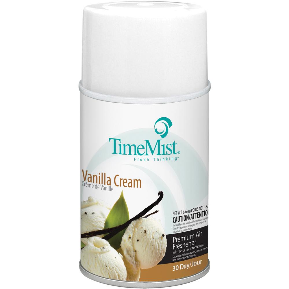 TimeMist Metered 30-Day Vanilla Cream Scent Refill - Spray - 6000 ft³ - 5.3 fl oz (0.2 quart) - Vanilla Cream - 30 Day - 1 Each - Long Lasting, Odor Neutralizer. Picture 1