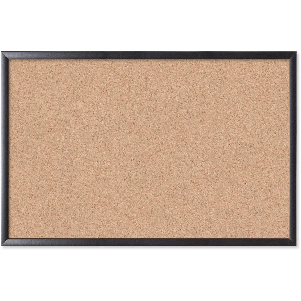 U Brands Cork Bulletin Board - 35" X 23" , Natural Cork Surface - Self-healing, Durable, Mounting System, Tackable, Sturdy - Black Wood Frame - 1. Picture 1