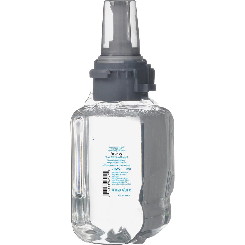 Provon ADX-7 Clear & Mild Foam Handwash - Fragrance-free Scent - 23.7 fl oz (700 mL) - Pump Bottle Dispenser - Kill Germs - Hand - Clear - Rich Lather, Dye-free, Bio-based, Biodegradable - 1 Each. The main picture.