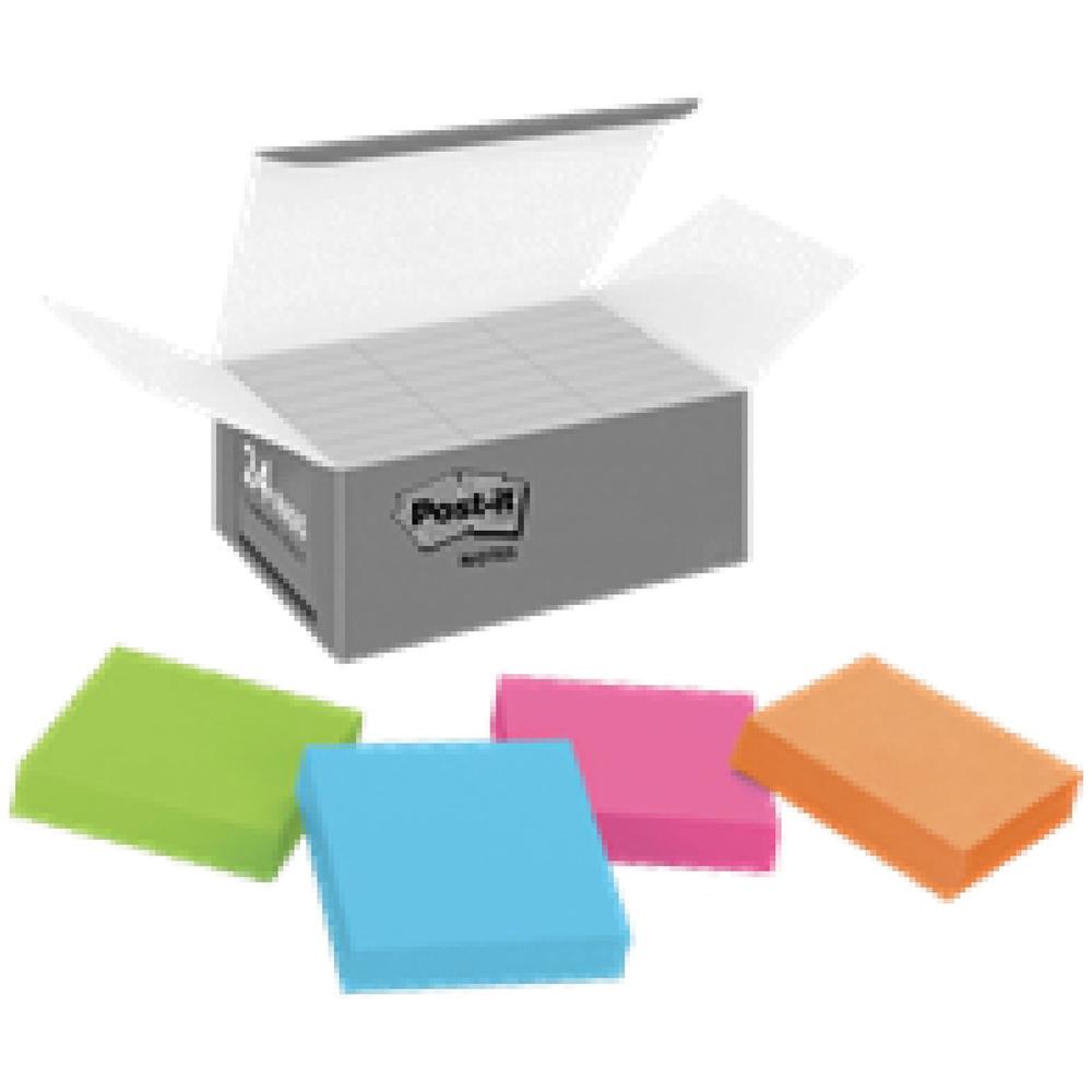 Post-it&reg; Super Sticky Notes - Energy Boost Color Collection - 2" x 2" - Square - 90 Sheets per Pad - Multicolor - Paper - Super Sticky, Adhesive, Recyclable, Residue-free - 1620 / Pack. Picture 1