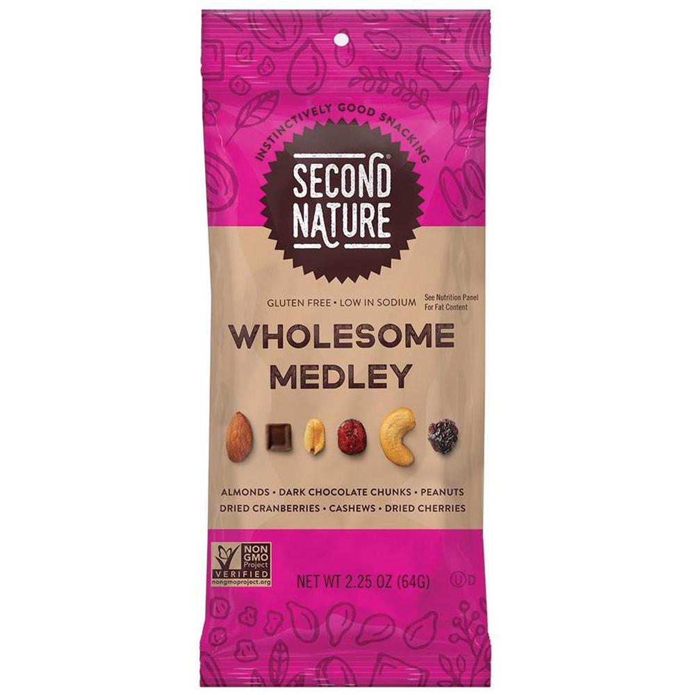 Second Nature Wholesome Medley Trail Mix - Low Sodium, Gluten-free, No Artificial Color, Preservative-free, No Artificial Flavor, Trans Fat Free - Almond, Cashew, Peanut, Cherry, Dried Cranberries, Da. The main picture.