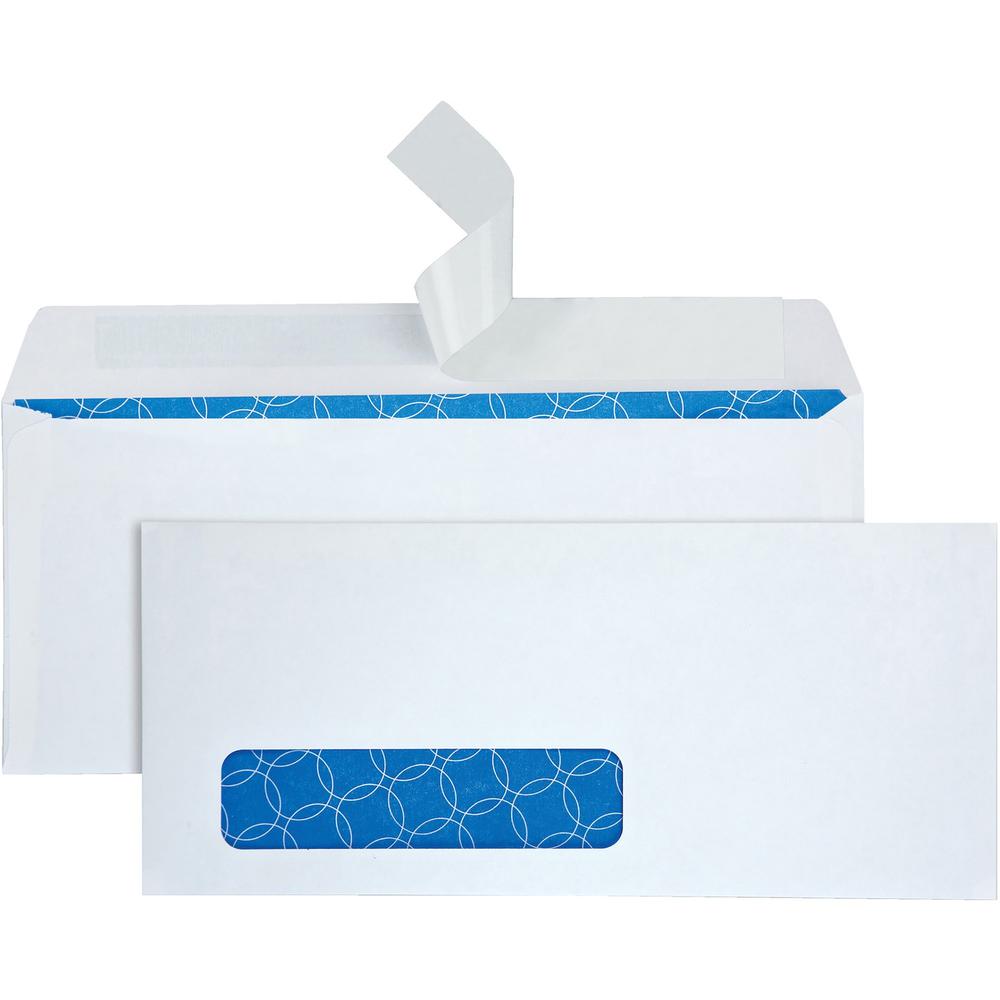 Quality Park No. 10 Single Window Security Tint Treated Business Envelopes - Business - #10 - 4 1/8" Width x 9 1/2" Length - 24 lb - Flap - 500 / Box - White. Picture 1