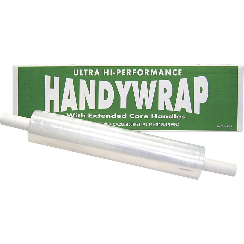 WP HandyWrap Stretch Film - 20" Width x 1000 ft Length - Disposable, Handle - Clear - 50 / Pallet. Picture 1