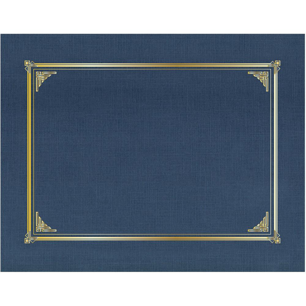 Geographics Classic Letter Recycled Presentation Cover - 8 1/2" x 11" - Card Stock, Linen - Navy Blue - 25 / Box. Picture 1
