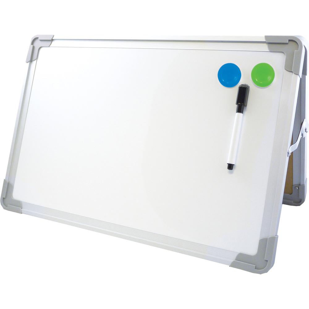 Flipside Desktop Easel Set with Pen and Two Magnets, 20" x 16". Picture 1