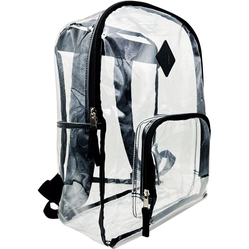 Sparco Carrying Case (Backpack) Multipurpose - Clear - Polyvinyl Chloride (PVC), 420D Oxford Body - Shoulder Strap, Handle - 17" Height x 12" Width x 5" Depth - 1 Each. Picture 1