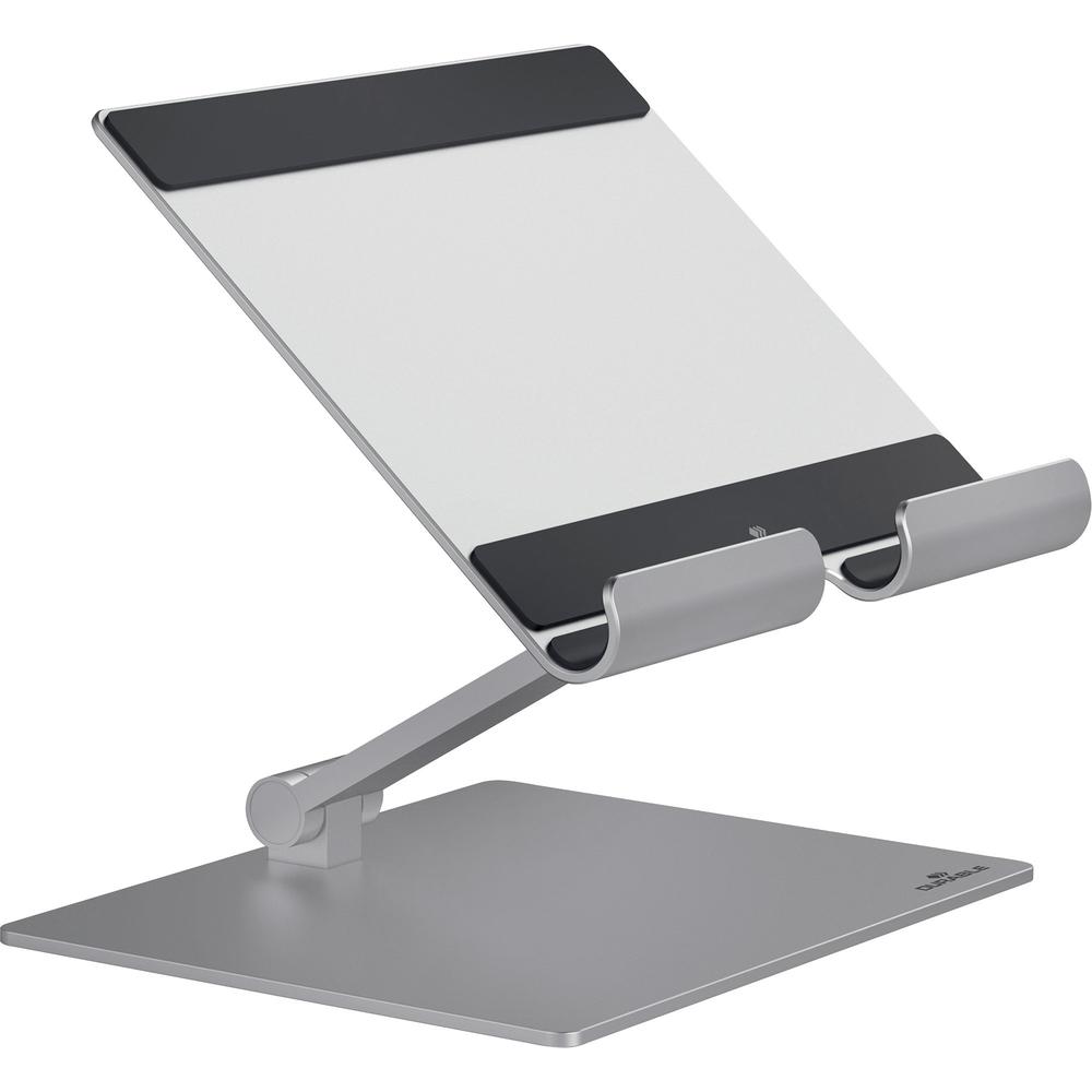 DURABLE Rise Tablet Stand - Up to 13" Screen Support - 2.20 lb Load Capacity - 8.1" Height x 6.7" Width x 5.4" Depth - Tabletop - Aluminum - Silver. Picture 1