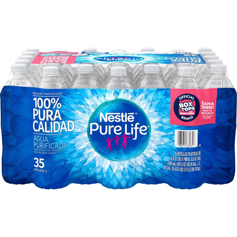Pure Life Purified Water - Ready-to-Drink - 16.90 fl oz (500 mL) - 54 / Pallet. Picture 1