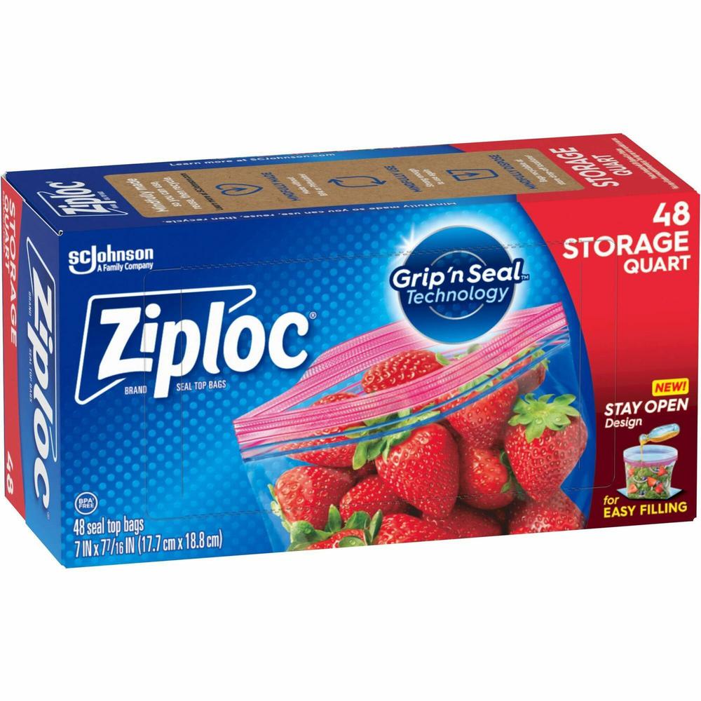 Ziploc&reg; Stand-Up Storage Bags - Blue - 9/Carton - Kitchen. Picture 1