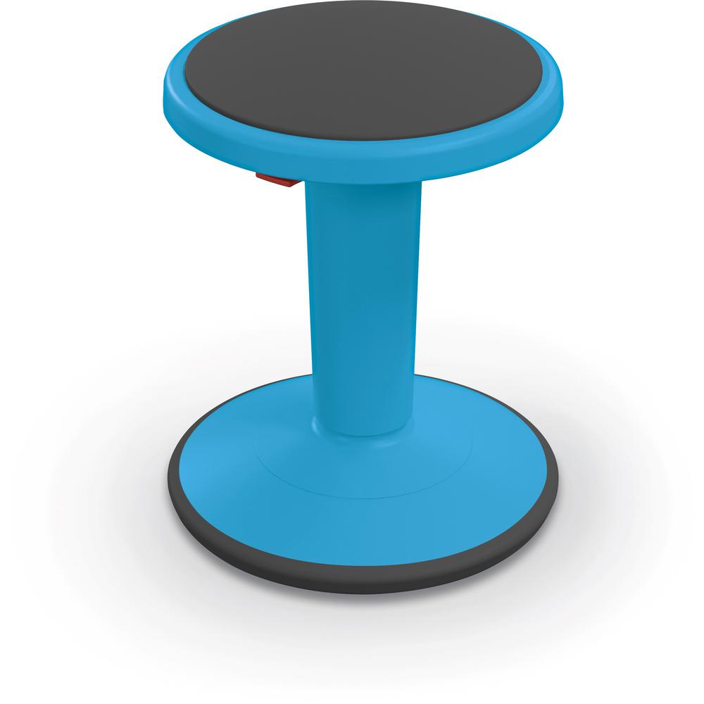 Balt Hierarchy Grow Stool - Gray Polypropylene, Thermoplastic Elastomer (TPE) Seat - Blue Polypropylene Frame - Rounded Base - 1 Each. The main picture.