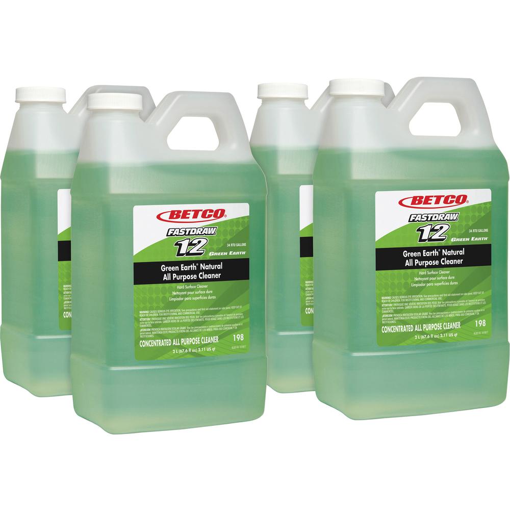 Green Earth Green Earth Natural All Purpose Cleaner - Concentrate - 67.6 fl oz (2.1 quart) - Clean Scent - 4 / Carton - Bio-based, Solvent-free, Streak-free, Non-smearing, Versatile - Green. Picture 1