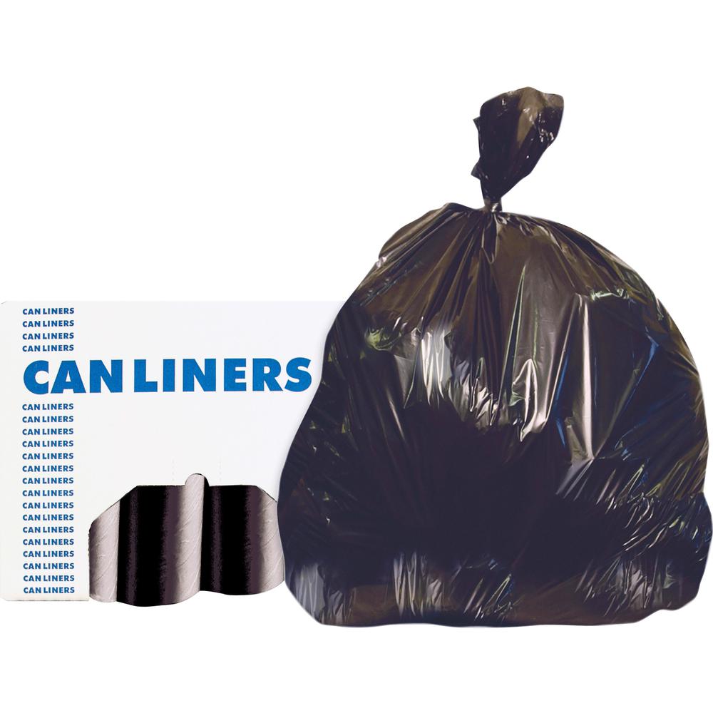 Heritage Accufit RePrime Can Liners - 55 gal Capacity - 40" Width x 53" Length - 1.30 mil (33 Micron) Thickness - Low Density - Black - Linear Low-Density Polyethylene (LLDPE) - 3/Carton - 50 Per Box . The main picture.