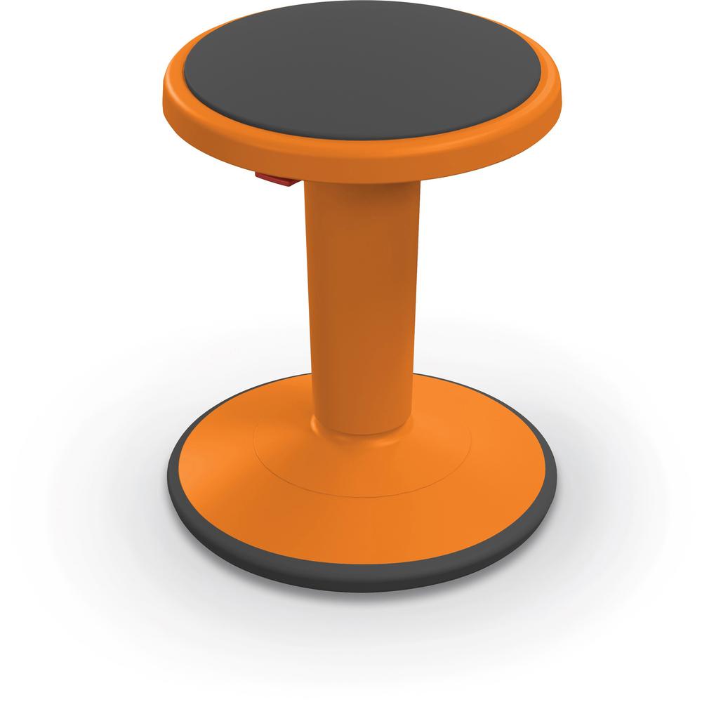 Balt Hierarchy Grow Stool - Gray Polypropylene, Thermoplastic Elastomer (TPE) Seat - Orange Polypropylene Frame - Rounded Base - 1 Each. The main picture.