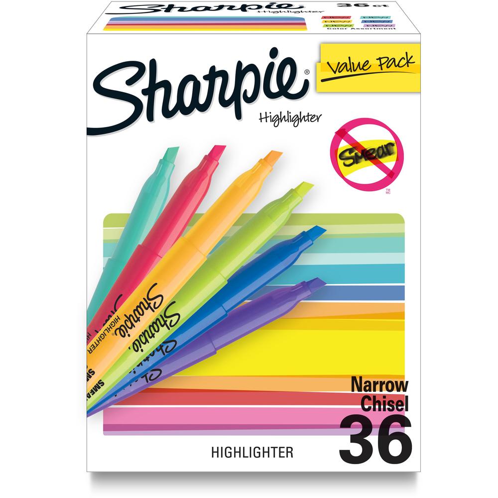 Sanford Sharpie Highlighter - Chisel Marker Point StyleDry Ink - 36 / Box. Picture 1