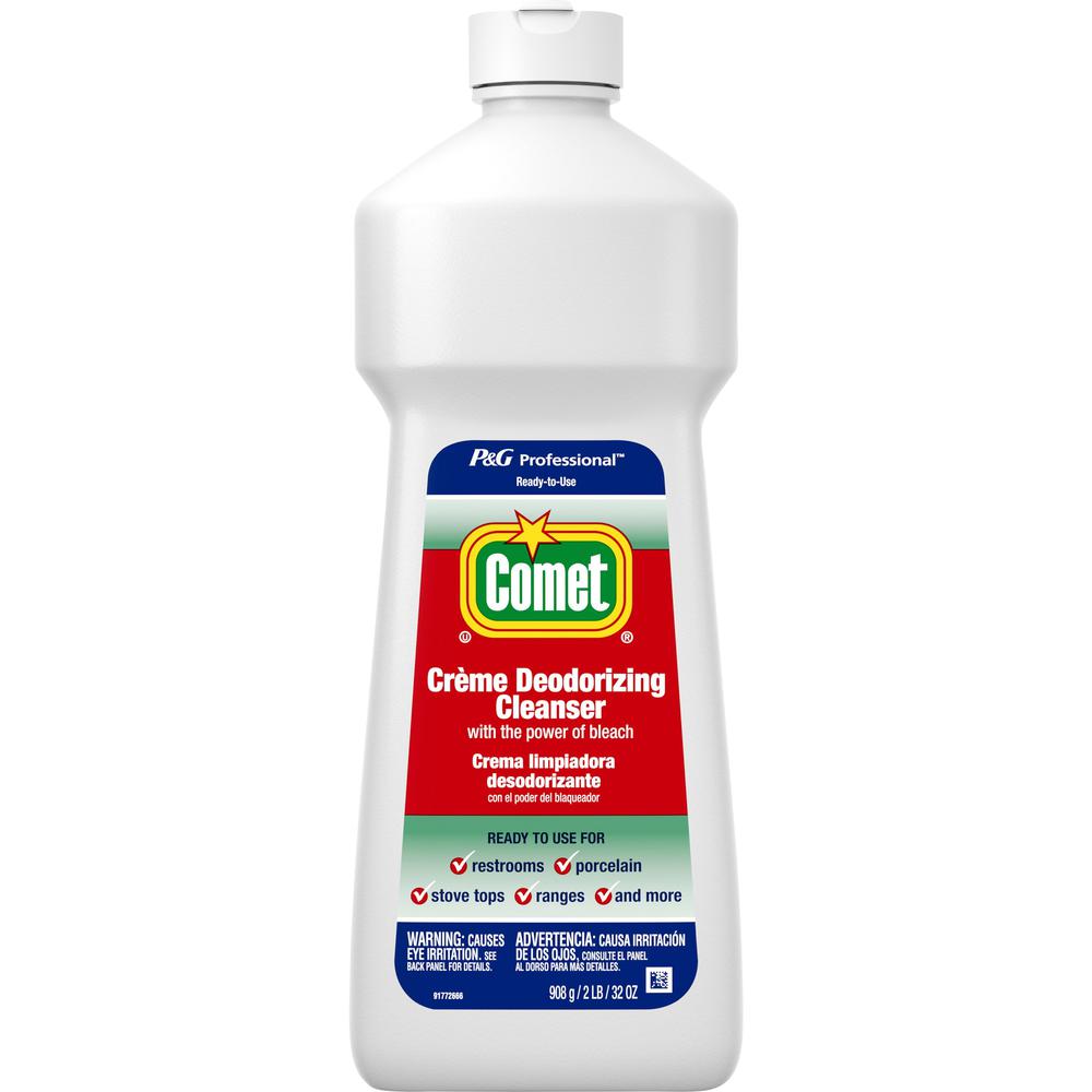 Comet Creme Deodorizing Cleanser - 32 fl oz (1 quart)Bottle - 1 Bottle - Non-scratching - White. Picture 1