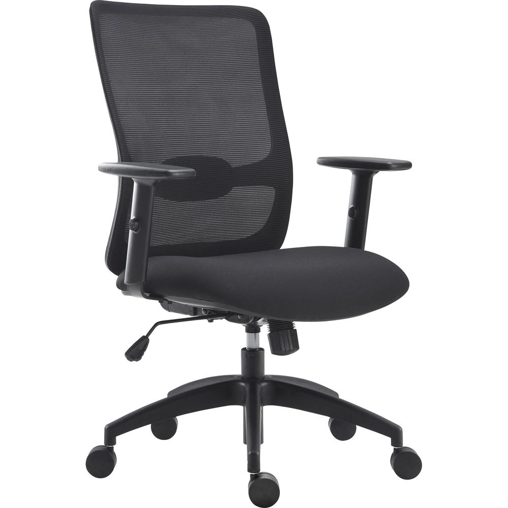 LYS SOHO Staff Chair - Fabric Seat - Black - Armrest - 1 Each. Picture 1