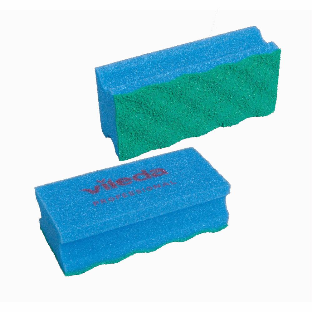 Vileda Professional PUR Active Scrub Sponge - 10/Carton - Foam - Blue. Picture 1